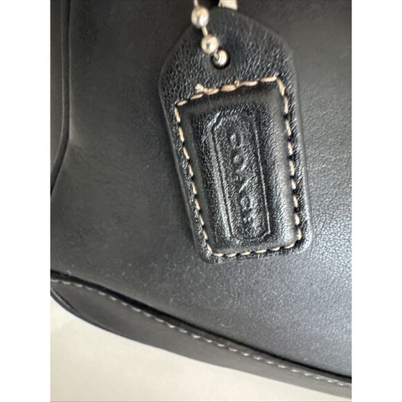 Vintage Coach Hampton Demi Baguette Black Leather Shoulder Bag Wristlet 7785 - Picture 10 of 11